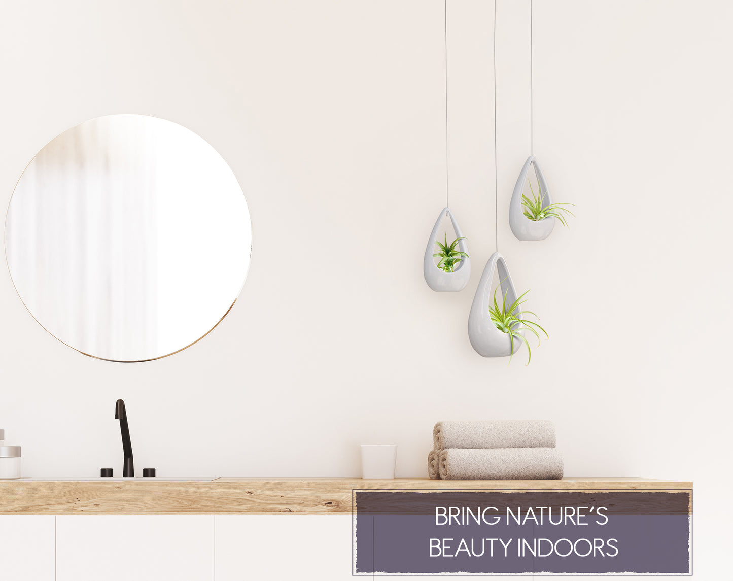 Three Ceramic Hanging Pots