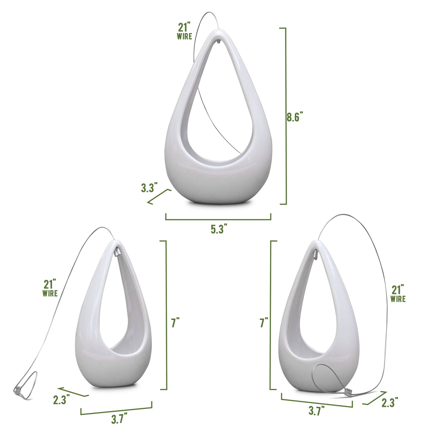 Three Ceramic Hanging Pots