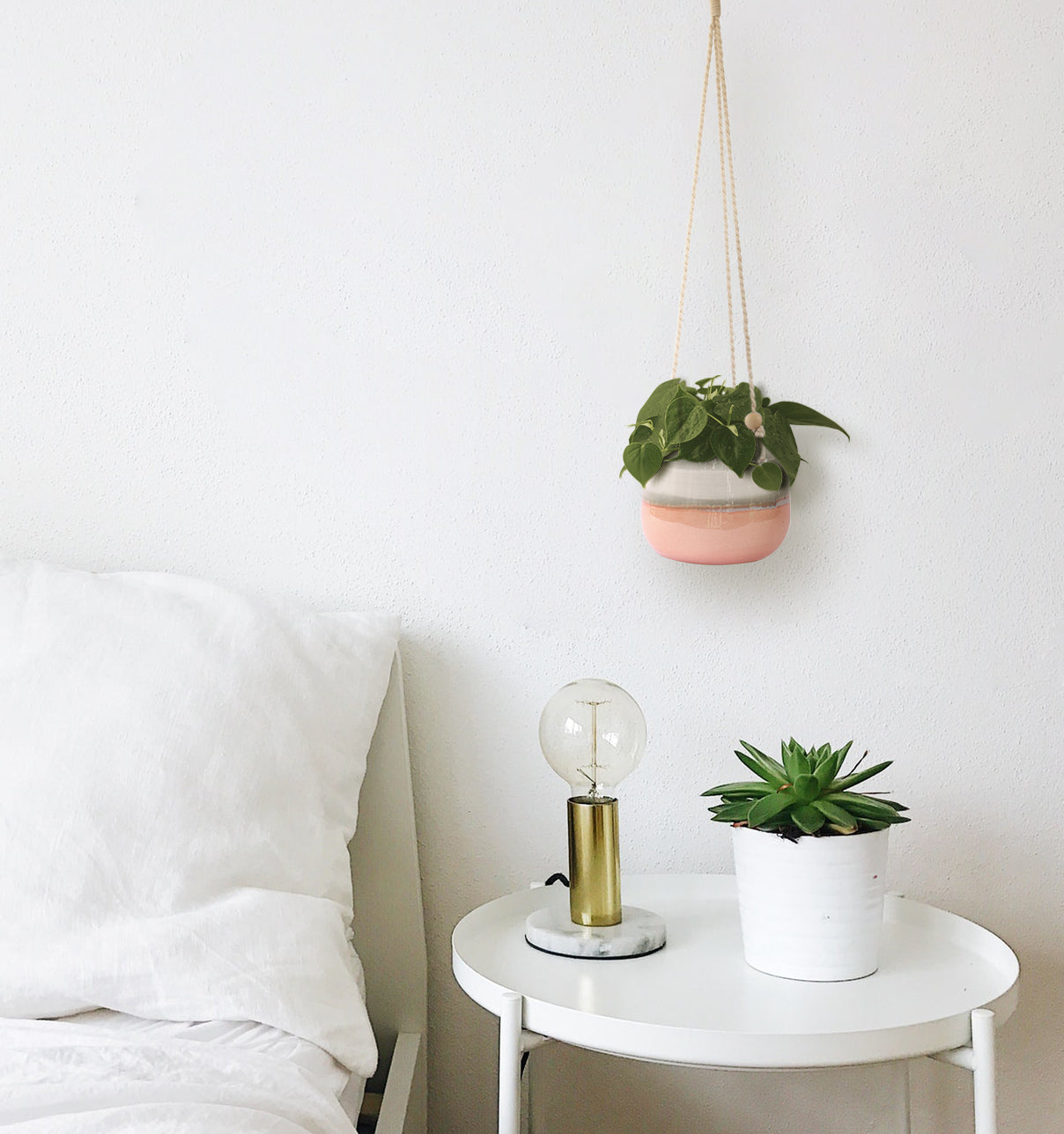 Ceramic Hanging Planter Pink Horizon