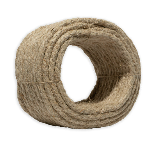 Organic Hemp Rope (1/4 in x 25 ft, 50 ft. 100 ft) 4-strand 6mm