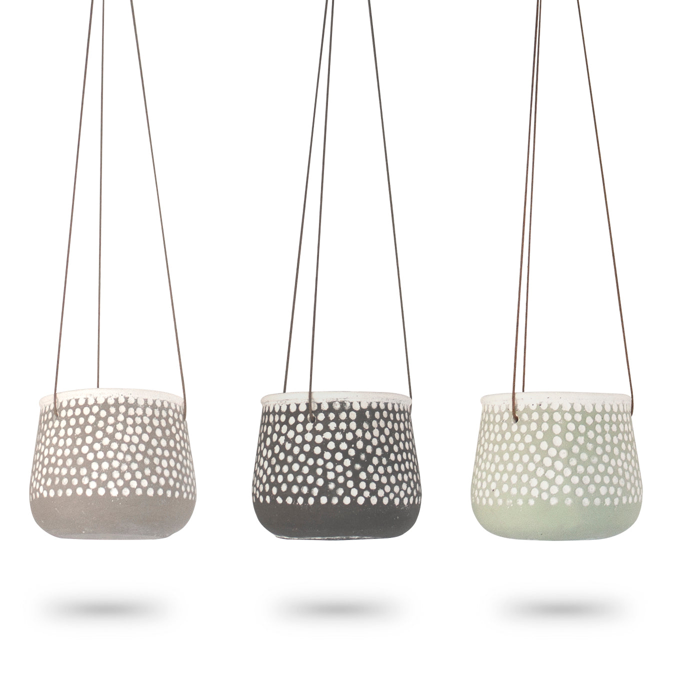 Concrete Polka Dot Hanging Planter