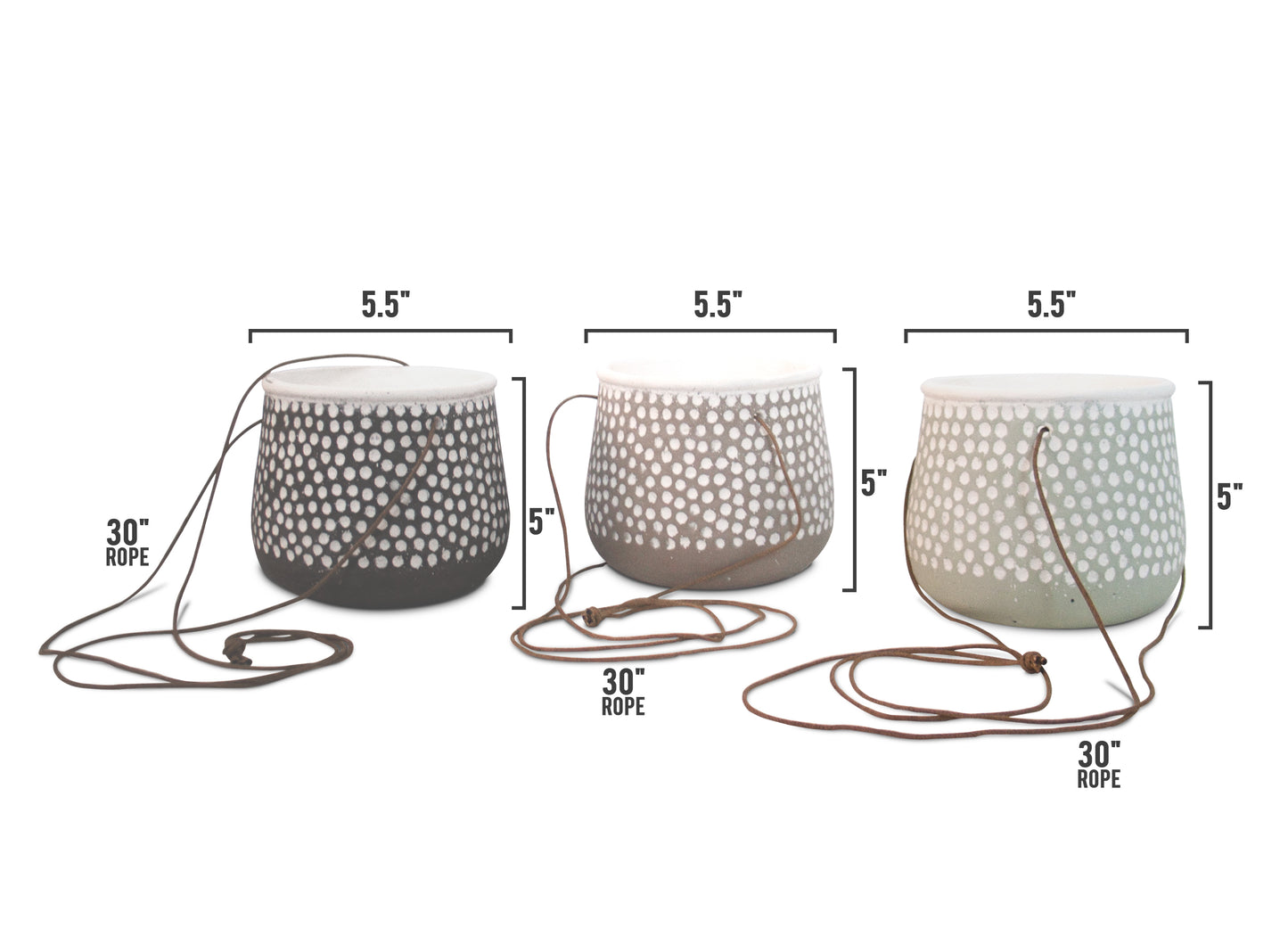 Concrete Polka Dot Hanging Planter