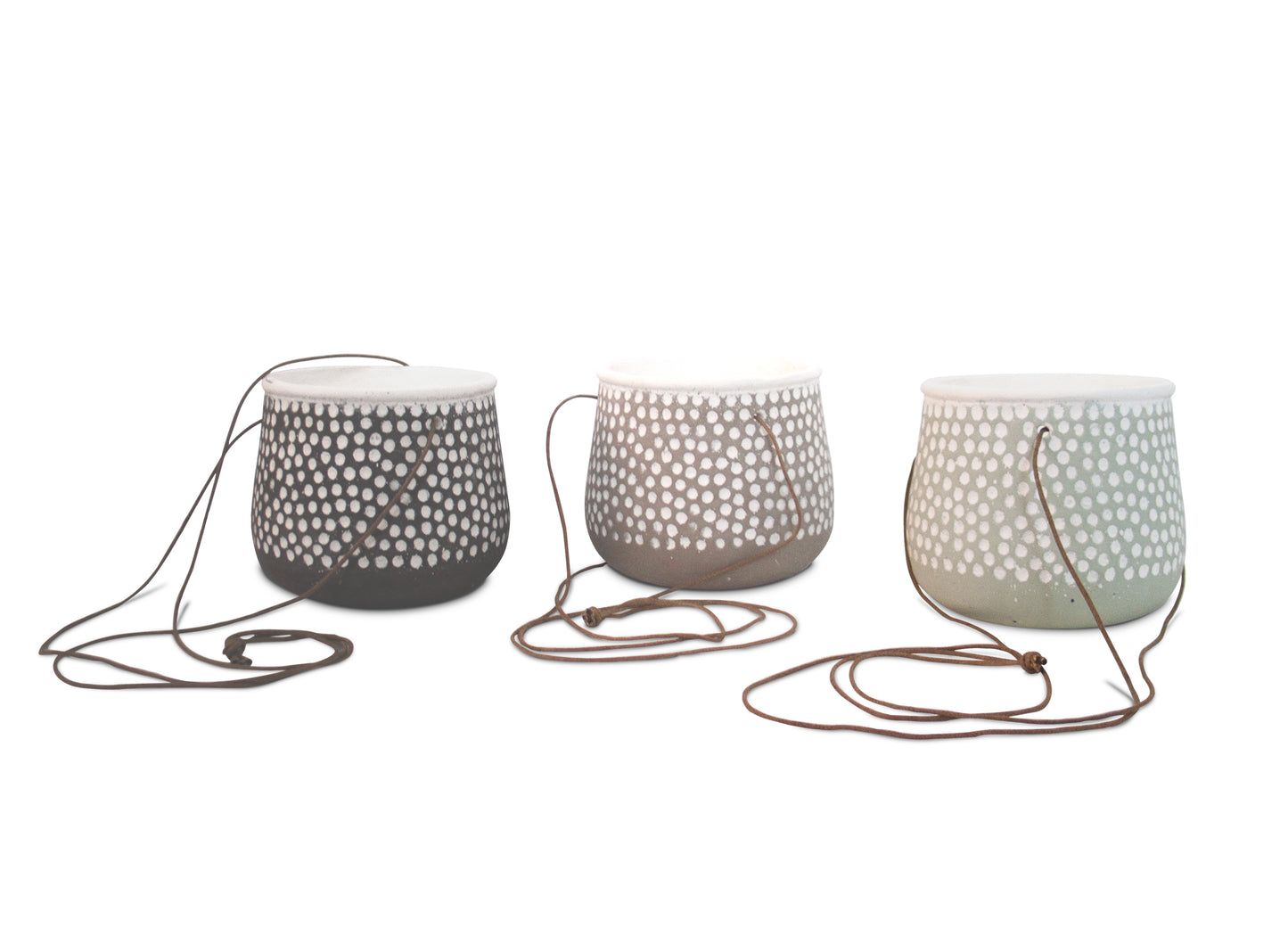 Concrete Polka Dot Hanging Planter