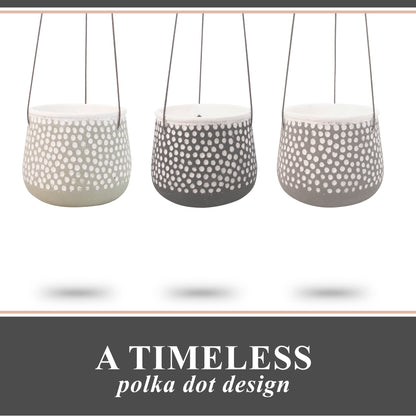 Concrete Polka Dot Hanging Planter