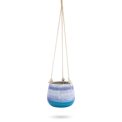 Ceramic Hanging Planter Blue Horizon
