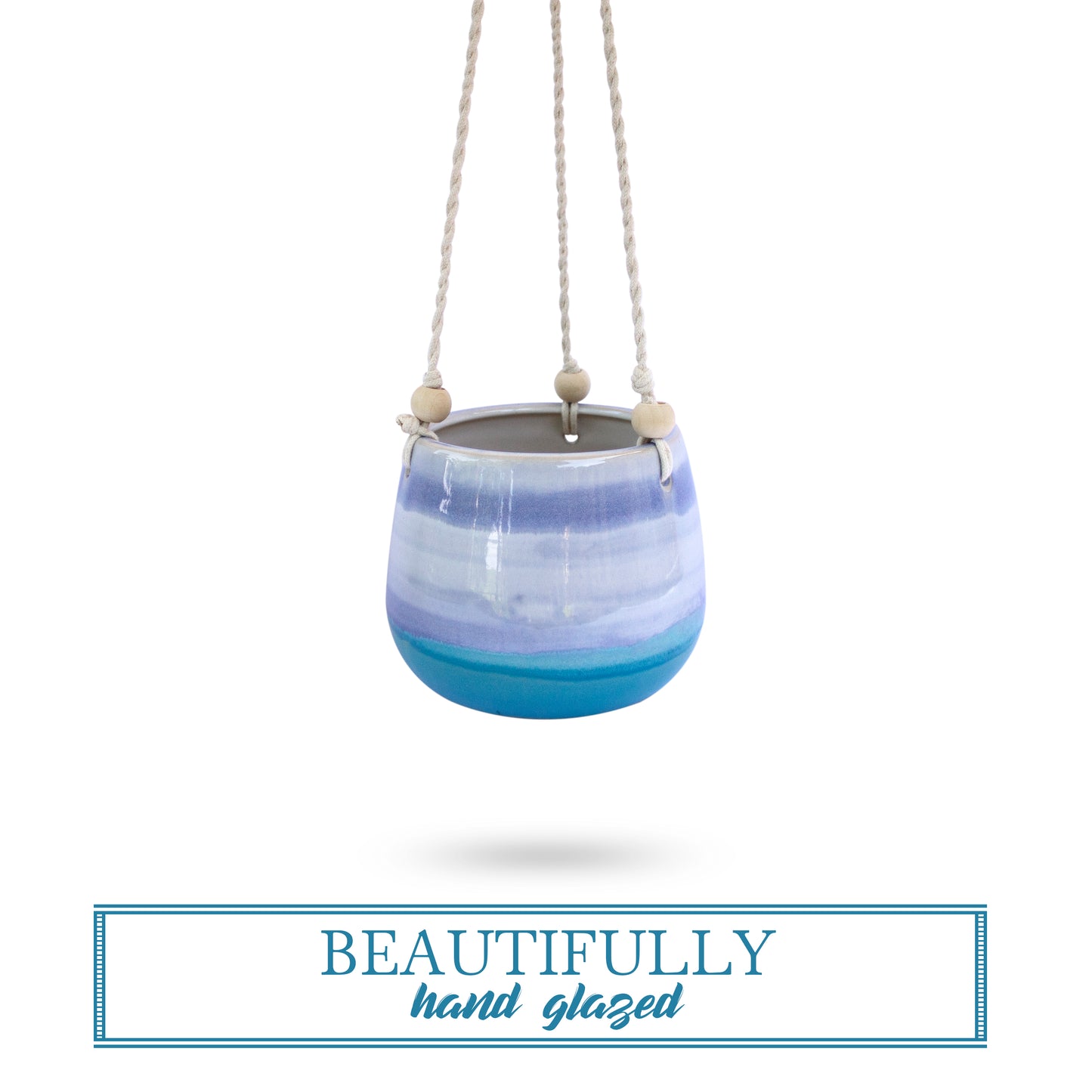 Ceramic Hanging Planter Blue Horizon