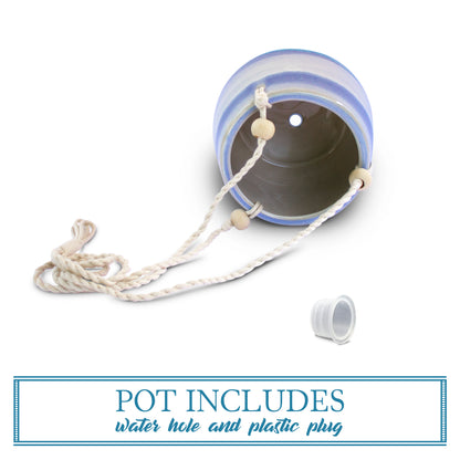 Ceramic Hanging Planter Blue Horizon