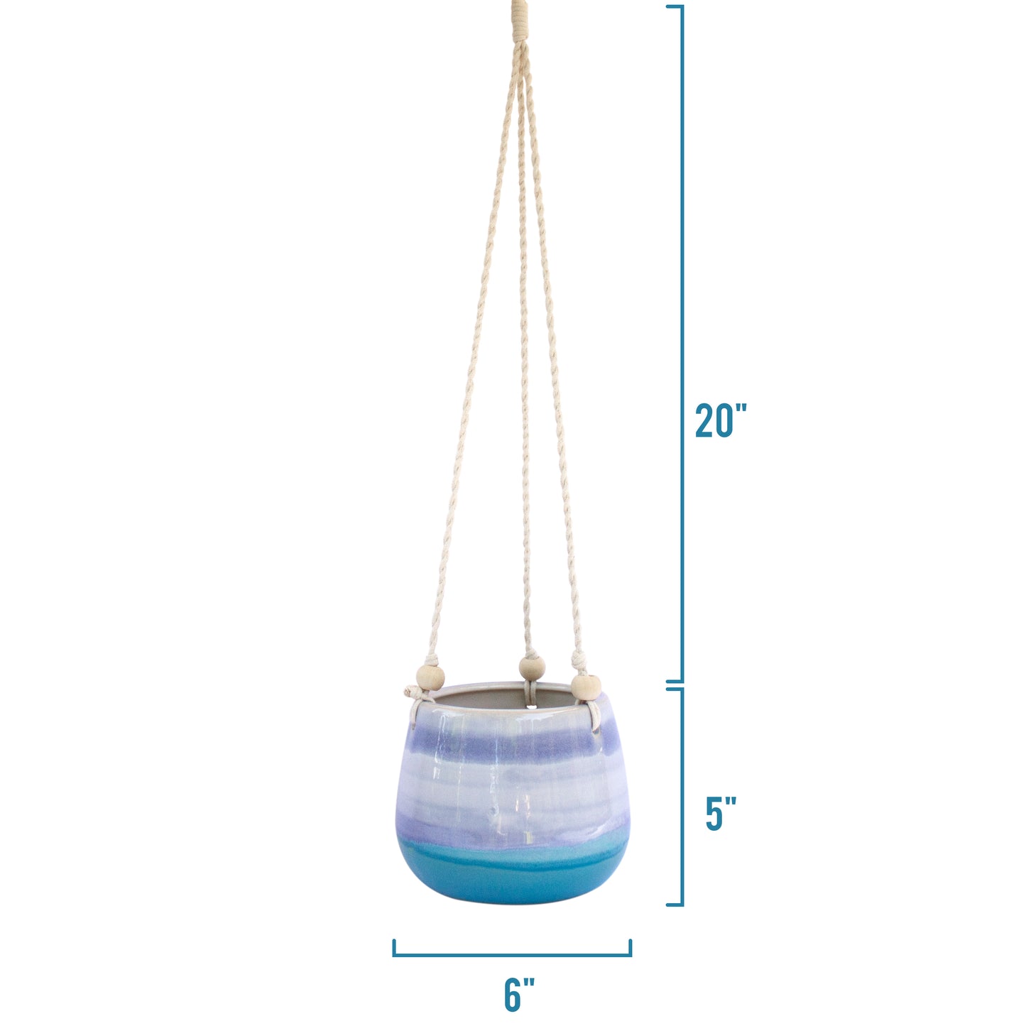 Ceramic Hanging Planter Blue Horizon