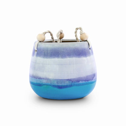 Ceramic Hanging Planter Blue Horizon