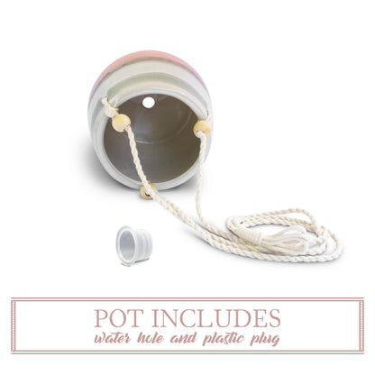Ceramic Hanging Planter Pink Horizon