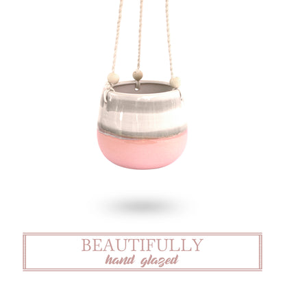 Ceramic Hanging Planter Pink Horizon